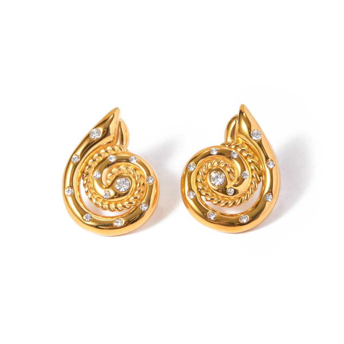 Wholesale Fashion Retro Casual Conch Diamond Earrings